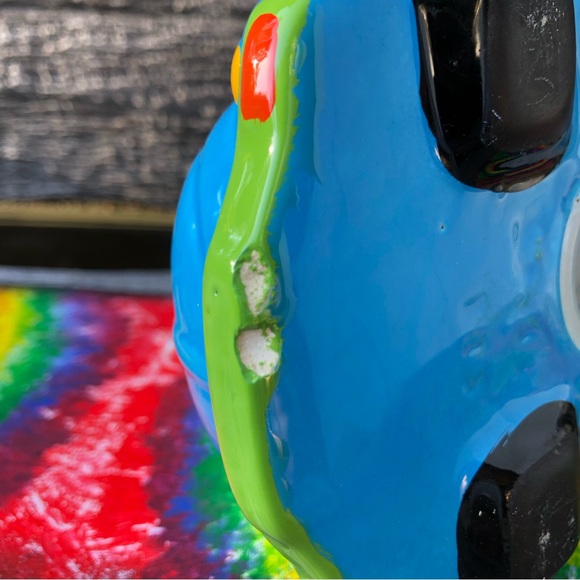 Vintage Beetle Bug VW car Piggy bank Coin Bank Vtg collectible ceramic wooden💚 - Picture 11 of 15